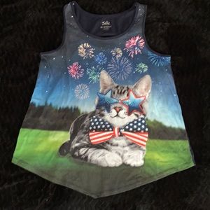Girls Justice Red White & Blue Racerback Tank Top